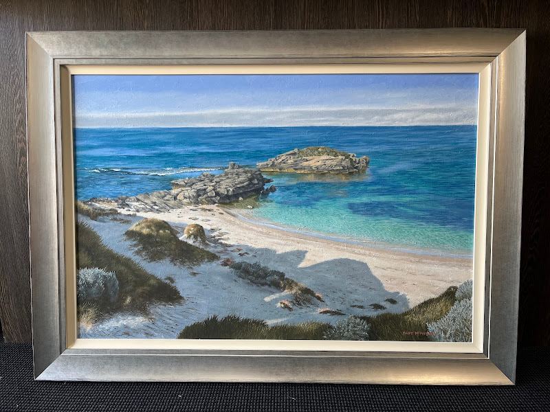 Painting in a brushed silver moulding